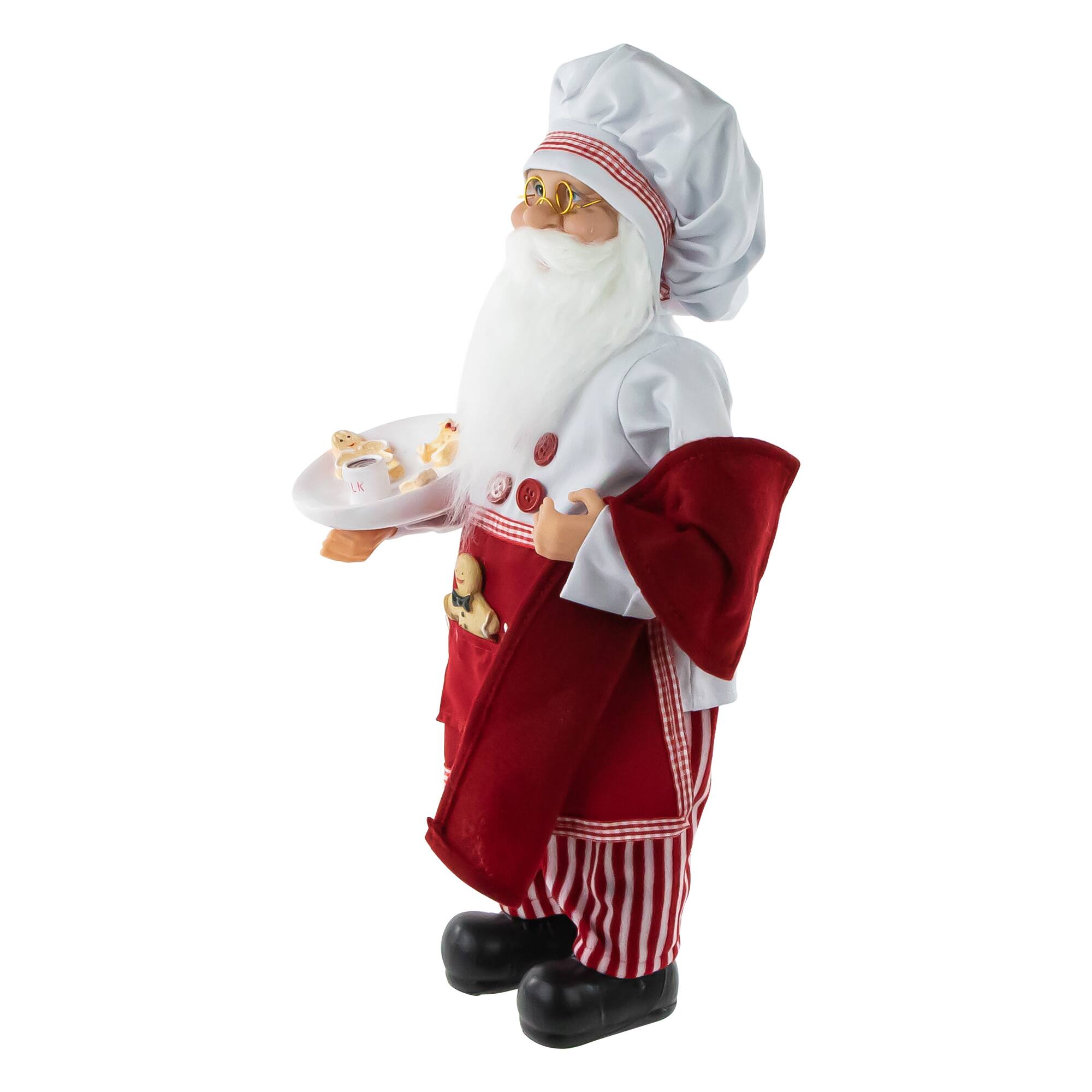 Alt View 4. Northlight - 16" Chef Santa with Cookies and Napkin Christmas Figure - Red.