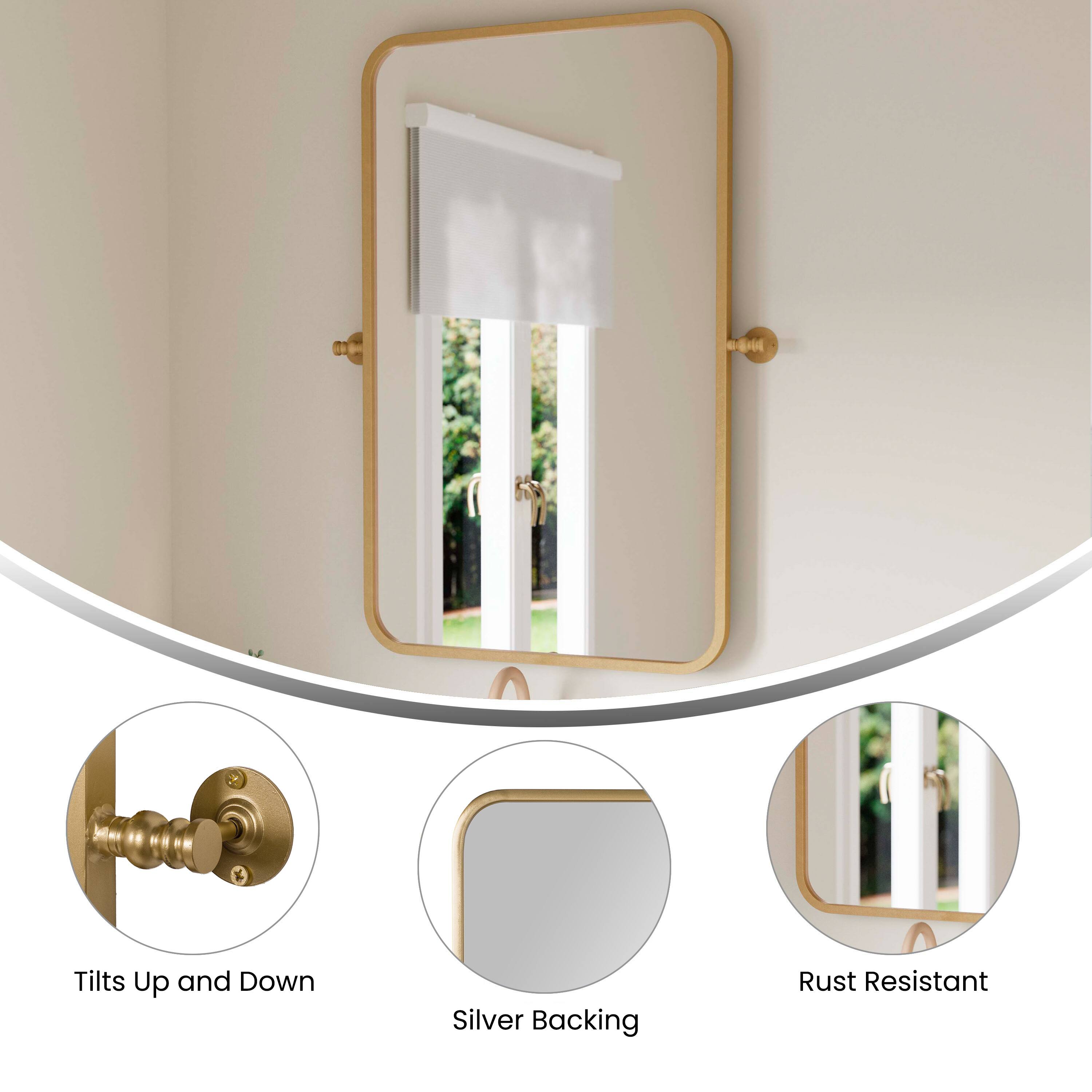 - Tilts Up and Down
- Silver Backing
- Rust Resistant