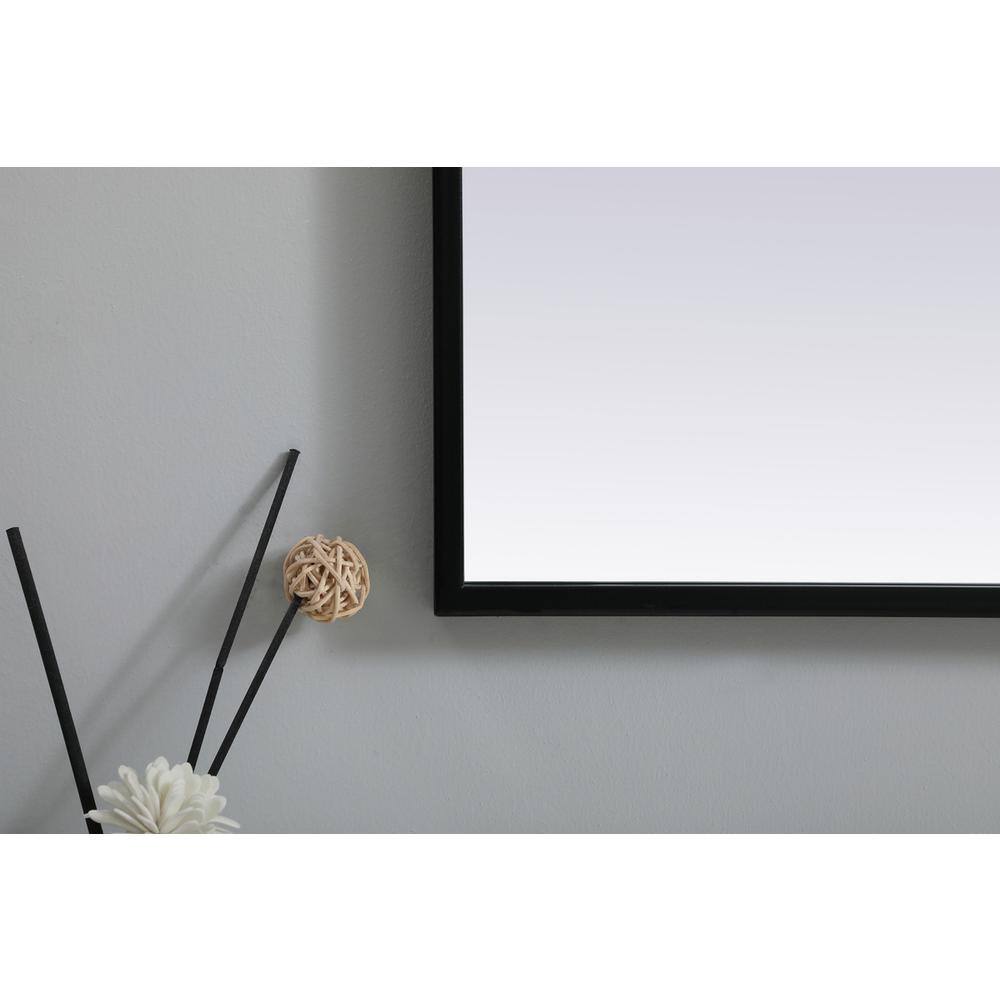 Alt View 1. Elegant Decor - Metal Frame Arch Mirror 22x30 Inch in Black - Black.