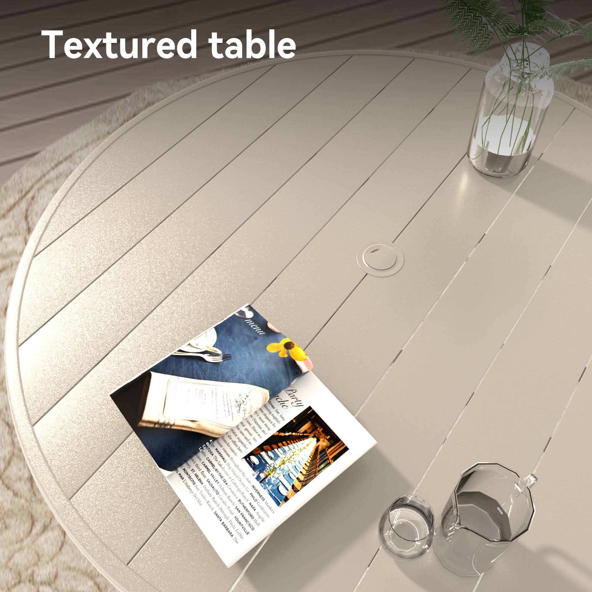 Textured table

Textured table for outdoor use. Perfect for parties and gatherings. Made from durable materials. Easy to clean and maintain. Ideal for backyard and patio settings.