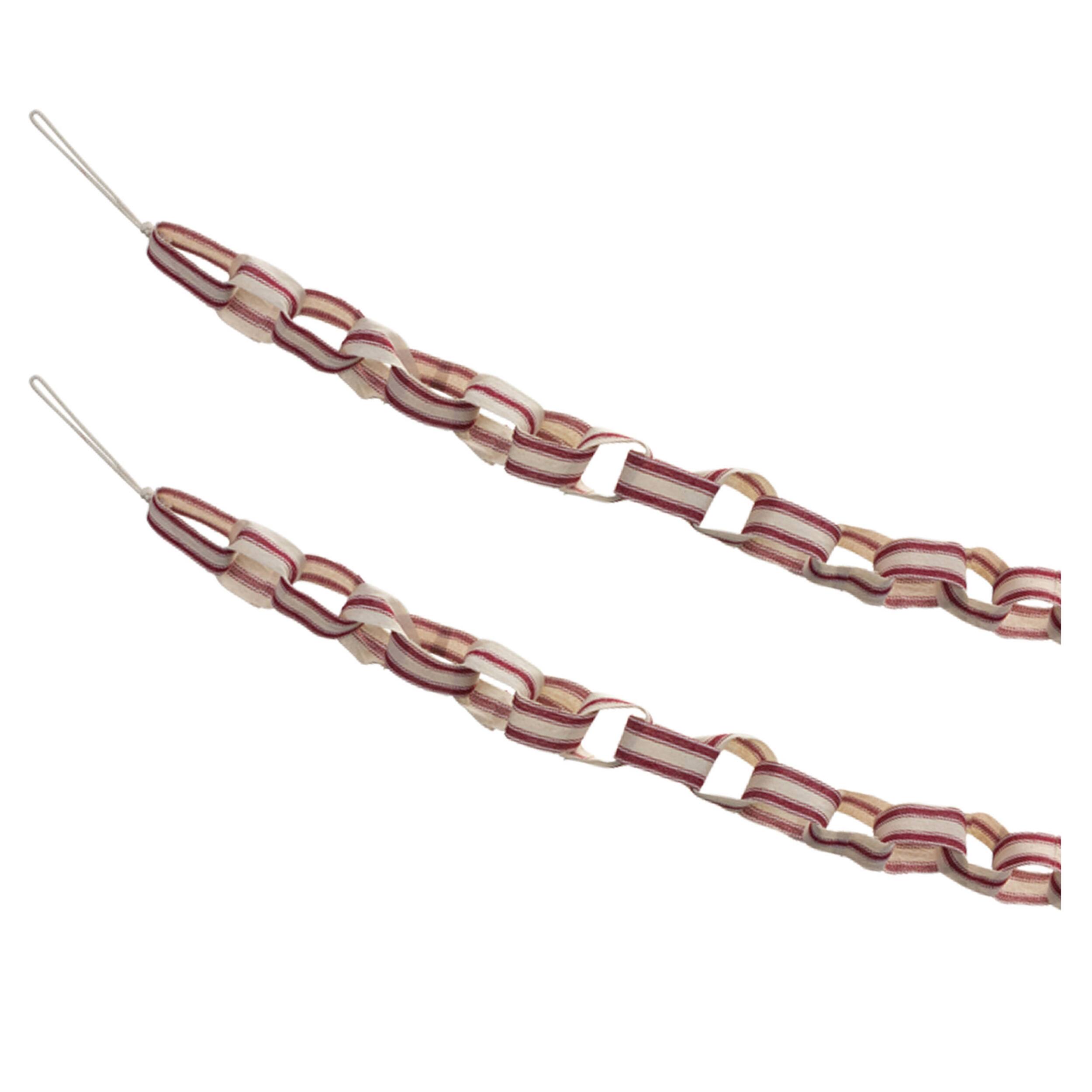 Back. BreeBe - Fabric Chain Garland (Set of 2) - Cream, Red.