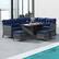 Alt View 4. Costway - 7 PCS Patio Dining Furniture Set PE Rattan Sectional Sofa Set with Soft Cushions - Mix Gray,Navy.