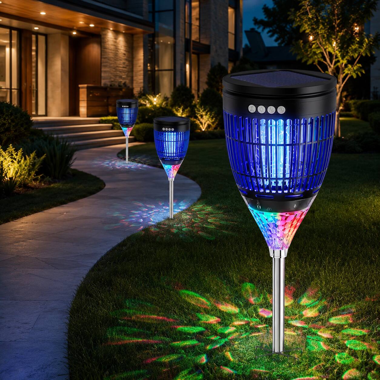 Alt View 3. Anysun - Solar Bug Zapper, Mosquito Killer with Light, 4200V Powerful Killing Grid Pest Elimination & Safe Design.