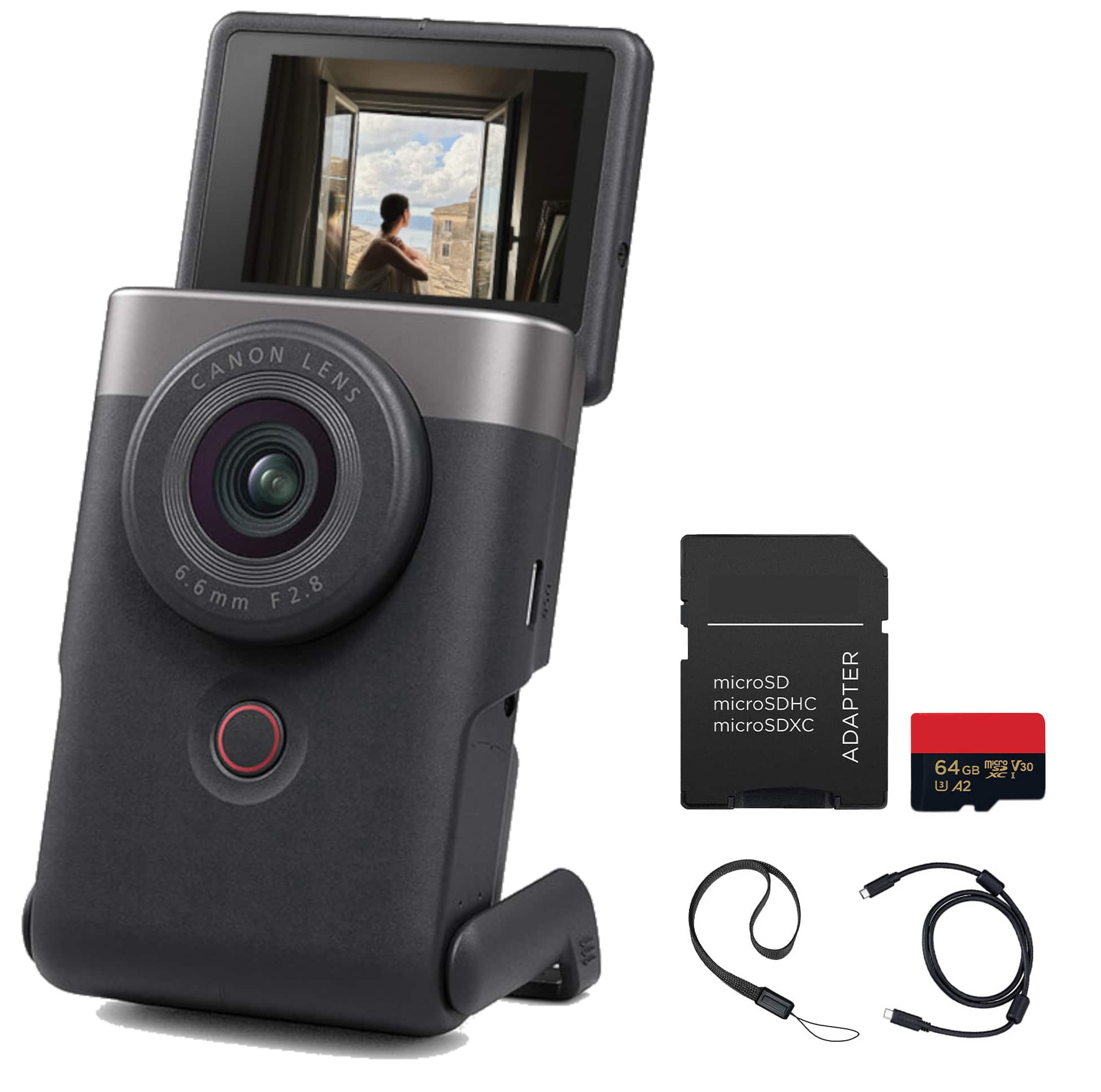 Canon - PowerShot V10 Vlog Camera + More - Silver