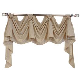 RLF Home - Colburn 3-S Victory 100% Cotton Tab Top Swag Window Curtain 54" x 25" - Natural