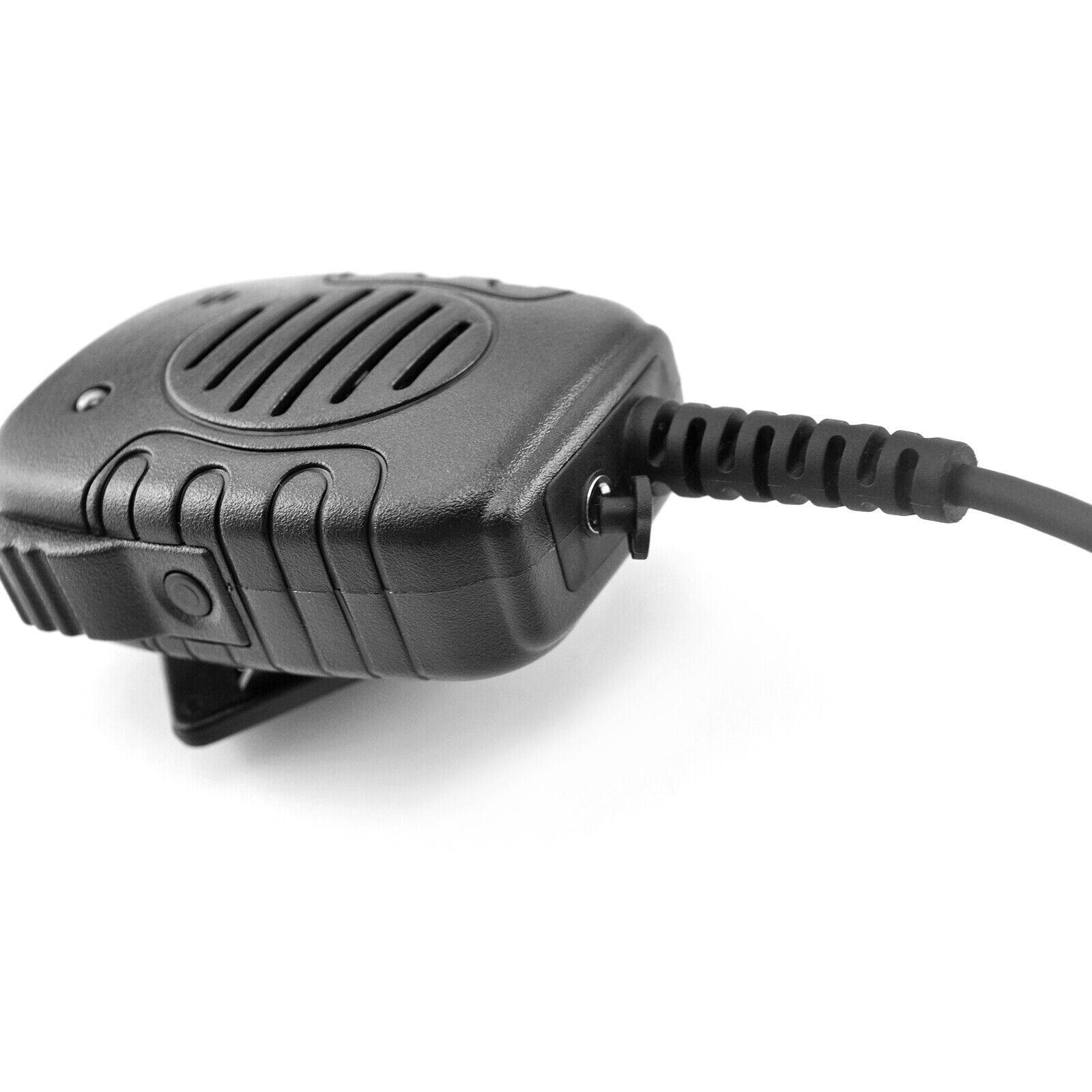 Left. ProMaxPower - PTT Shoulder Speaker Mic with LED Light for Kenwood, Baofeng & Other Radios - Black.