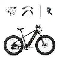 Lectric eBikes - XPeak2 High-Step eBike (Max 60mi/28mph) + Rear Rack/Fenders/Elite Headlight/Suspension Seat Post - 70 - Tempest Grey - Front_Zoom