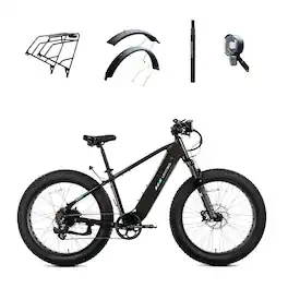Lectric eBikes - XPeak2 High-Step eBike (Max 60mi/28mph) + Rear Rack/Fenders/Elite Headlight/Suspension Seat Post - 70 - Tempest Grey
