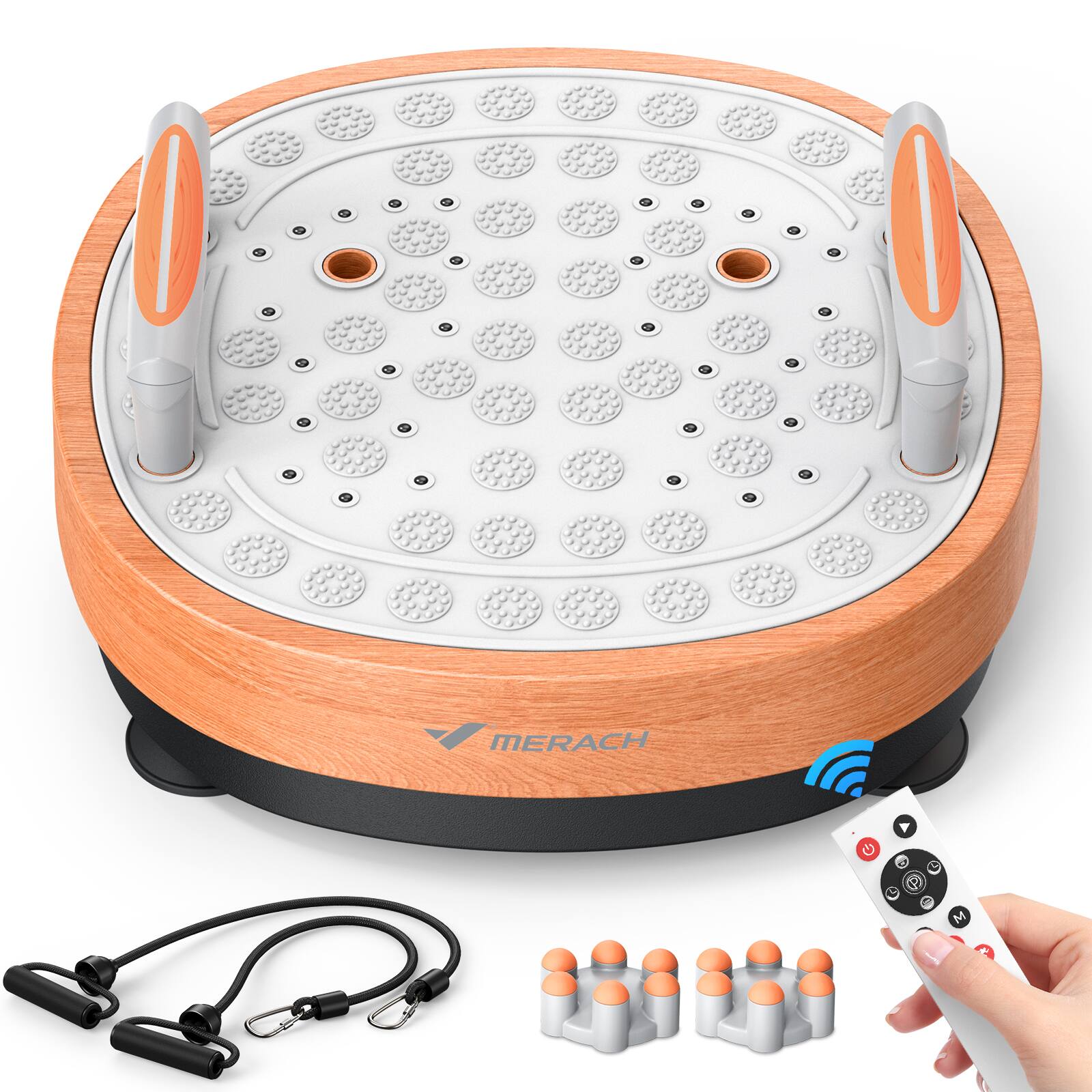 Left. MERACH - MERACH Foot Massager Vibration Plate Exercise Machine, Helps Relieves Leg Fatigue - Orange.