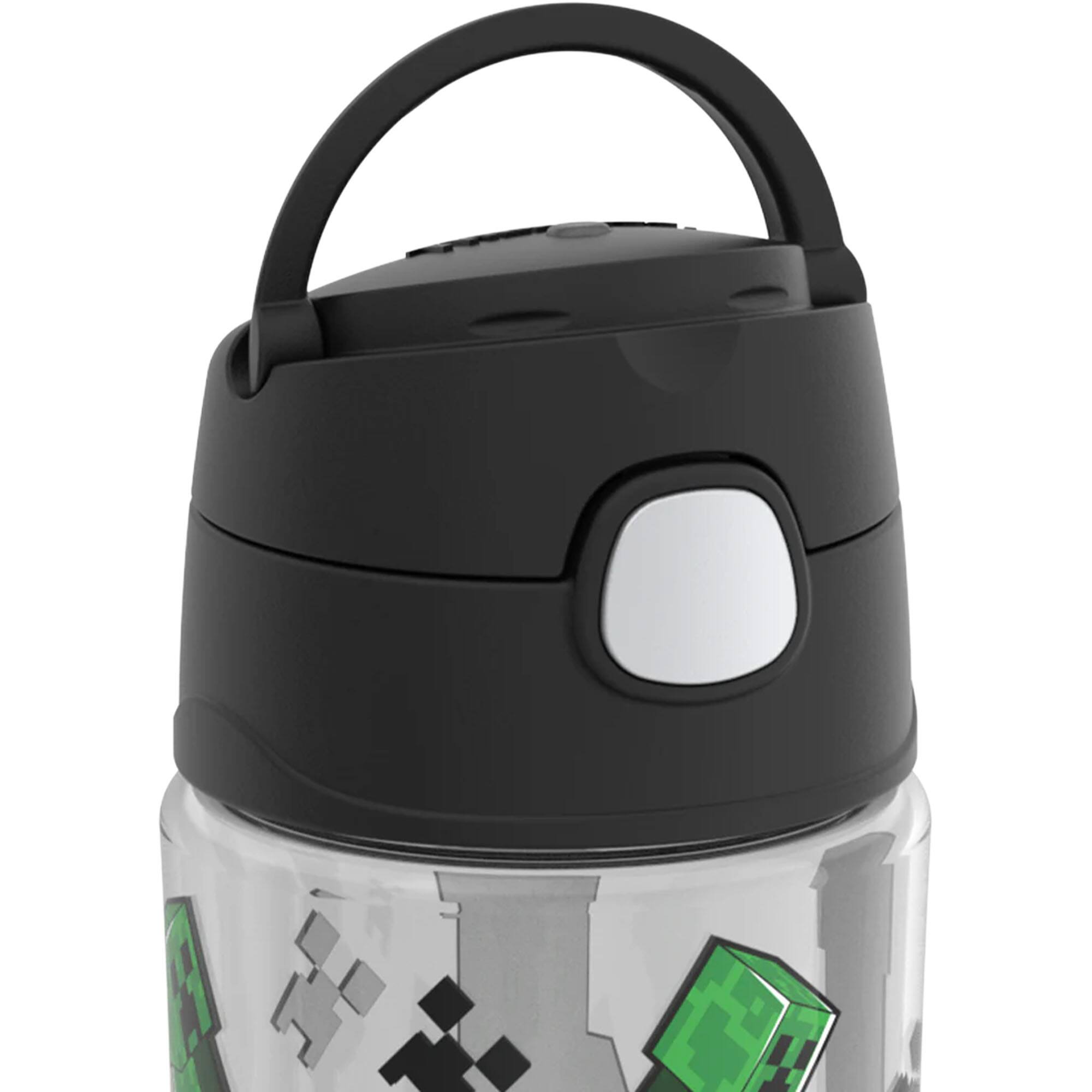 Alt View 3. Thermos - Thermos 16 oz. Kid's Funtainer Plastic Water Bottle w/ Spout Lid  - Minecraft - Minecraft Clear.