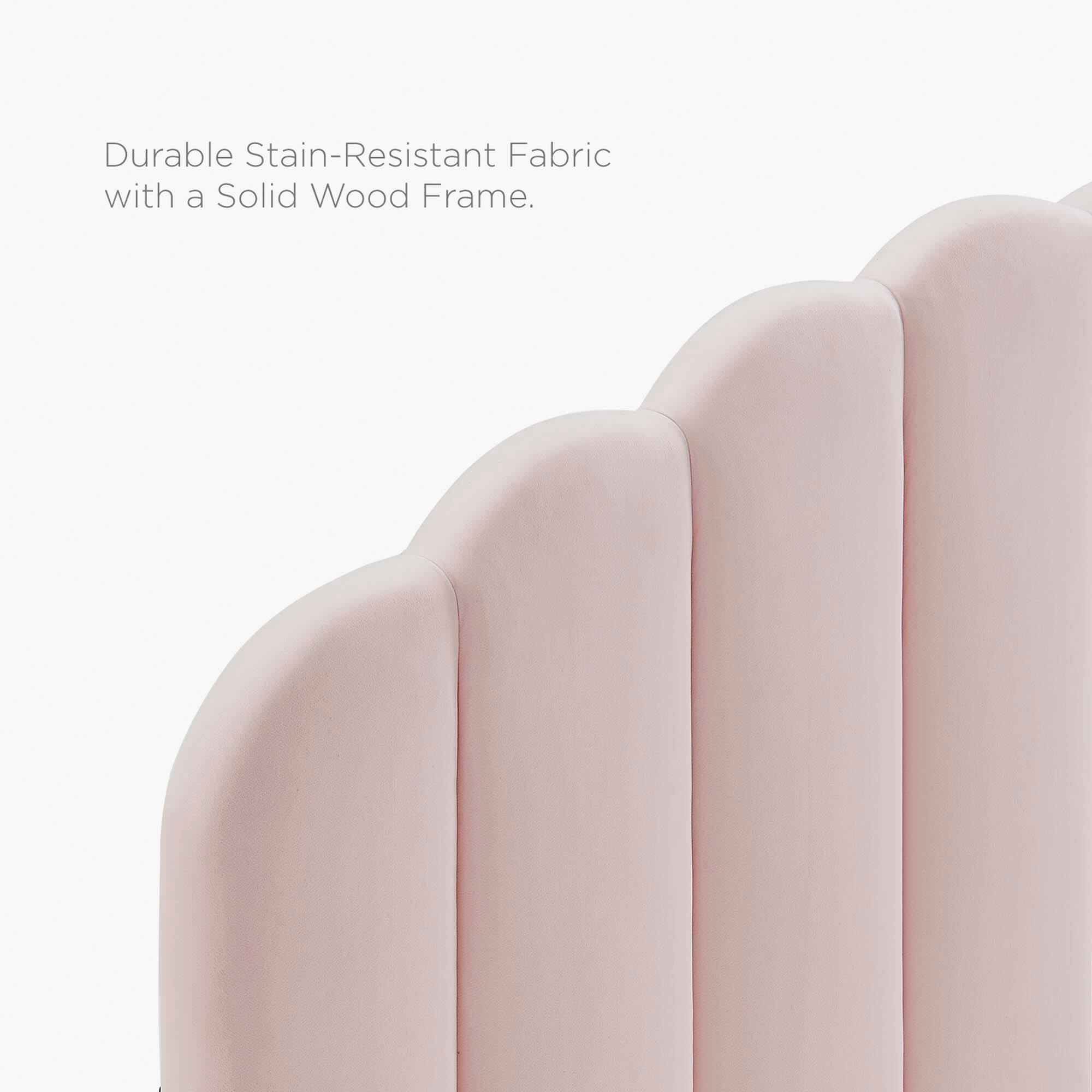 Durable Stain-Resistant Fabric with a Solid Wood Frame.