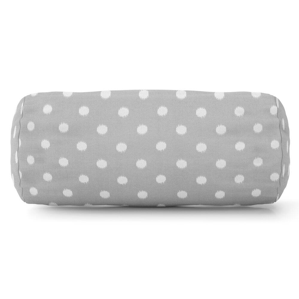 Front. Majestic Home - Bolster Pillow Ikat Dot Gray - Gray.