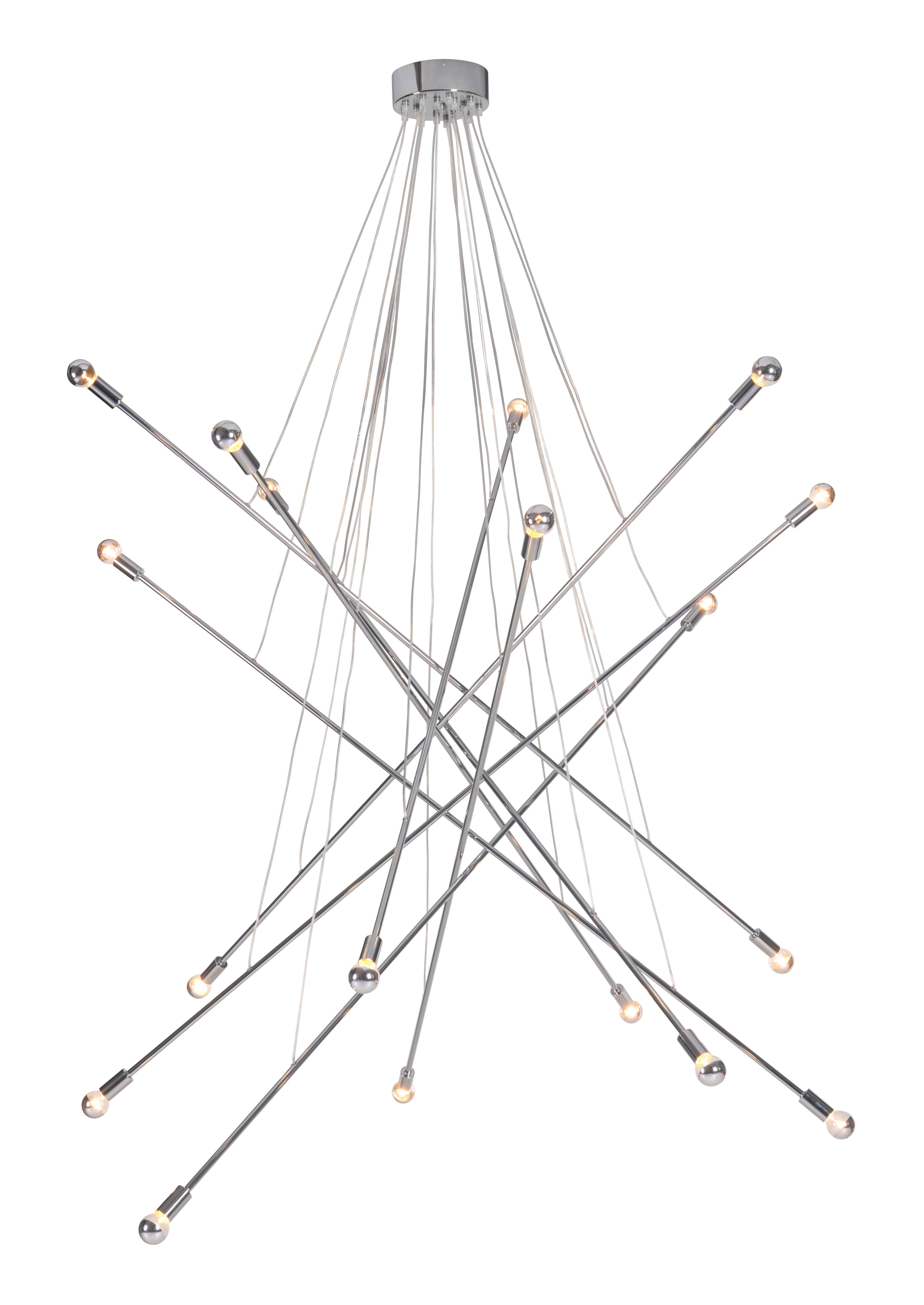 Alt View 1. Hivvago - Belief Ceiling Lamp Chrome - Chrome.