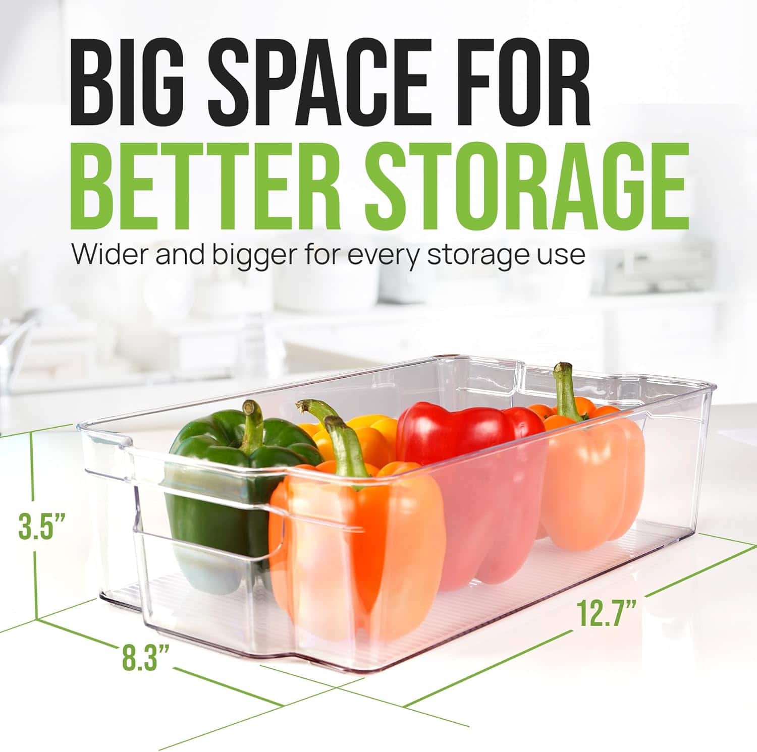 Zulay Kitchen 4 Pack Refrigerator Organizer Bins – Large Fridge