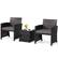 Front. Costway - 3PCS Patio Wicker Furniture Set Storage Table W/Protect Cover - Gray,Mix Brown.