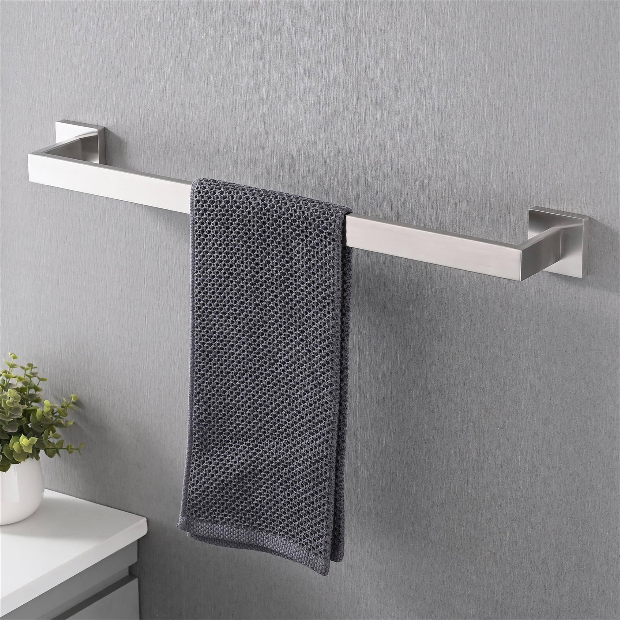 Alt View 2. Boyel Living - 5-Piece SUS304 Bathroom Set: Towel Bar + Ring + Hooks + TP Holder Brushed Finish - Brushed Nickel.