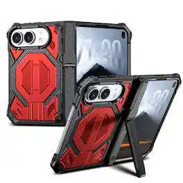 UUCOVER - Full Body Case for Apple iPhone Duo,Shockproof TPU+PC Case Built-in Screen Protector Stand Compatible with MagSafe Cover - Red