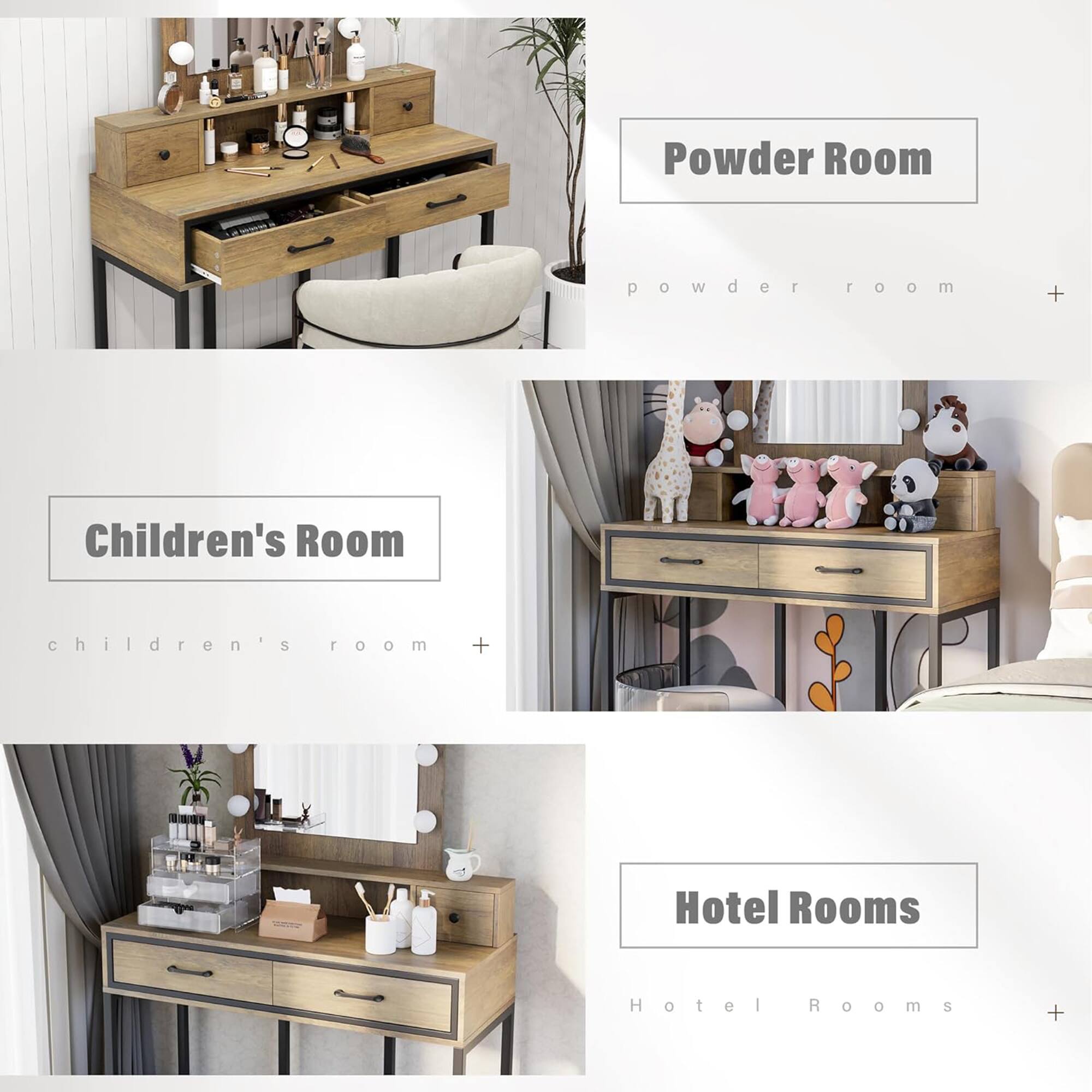 Powder Room  
powder room +  

Children's Room  
children's room +  

Hotel Rooms  
hotel rooms +