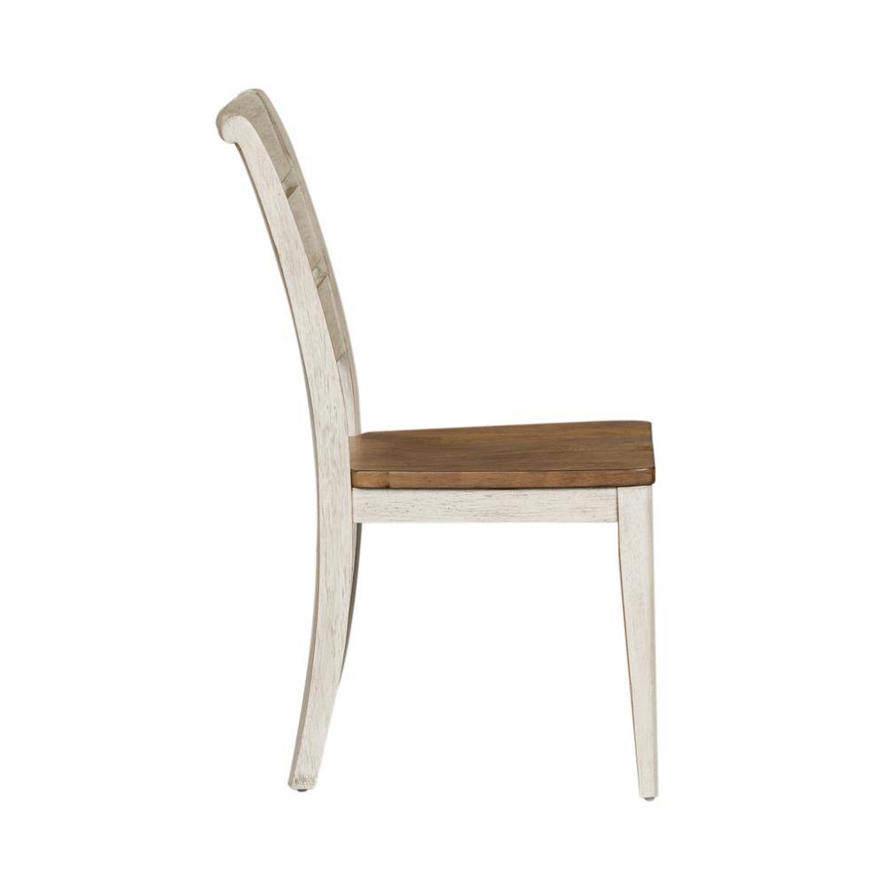 Left. Liberty Furniture Industries - Ladder Back Side Chair (RTA)-Set of 2 - White.