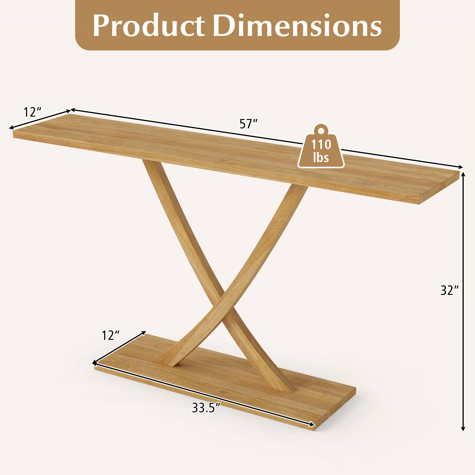 Product Dimensions: 12" x 57" x 110 lbs x 32" x 12" x 33.5"