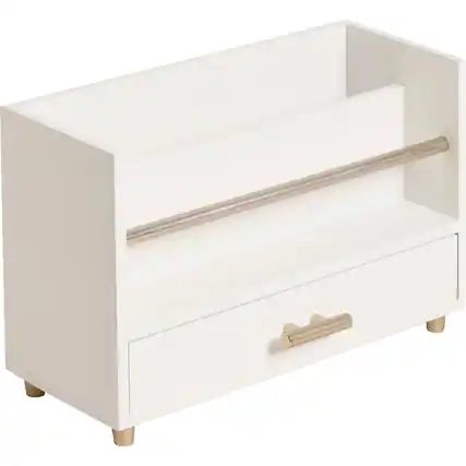 Front. U Brands - U Brands Juliet Letter Sorter 6" x 3.80" x 9.50" Desktop Sturdy Durable Pull out Drawer White Pine Wood Metal - White.
