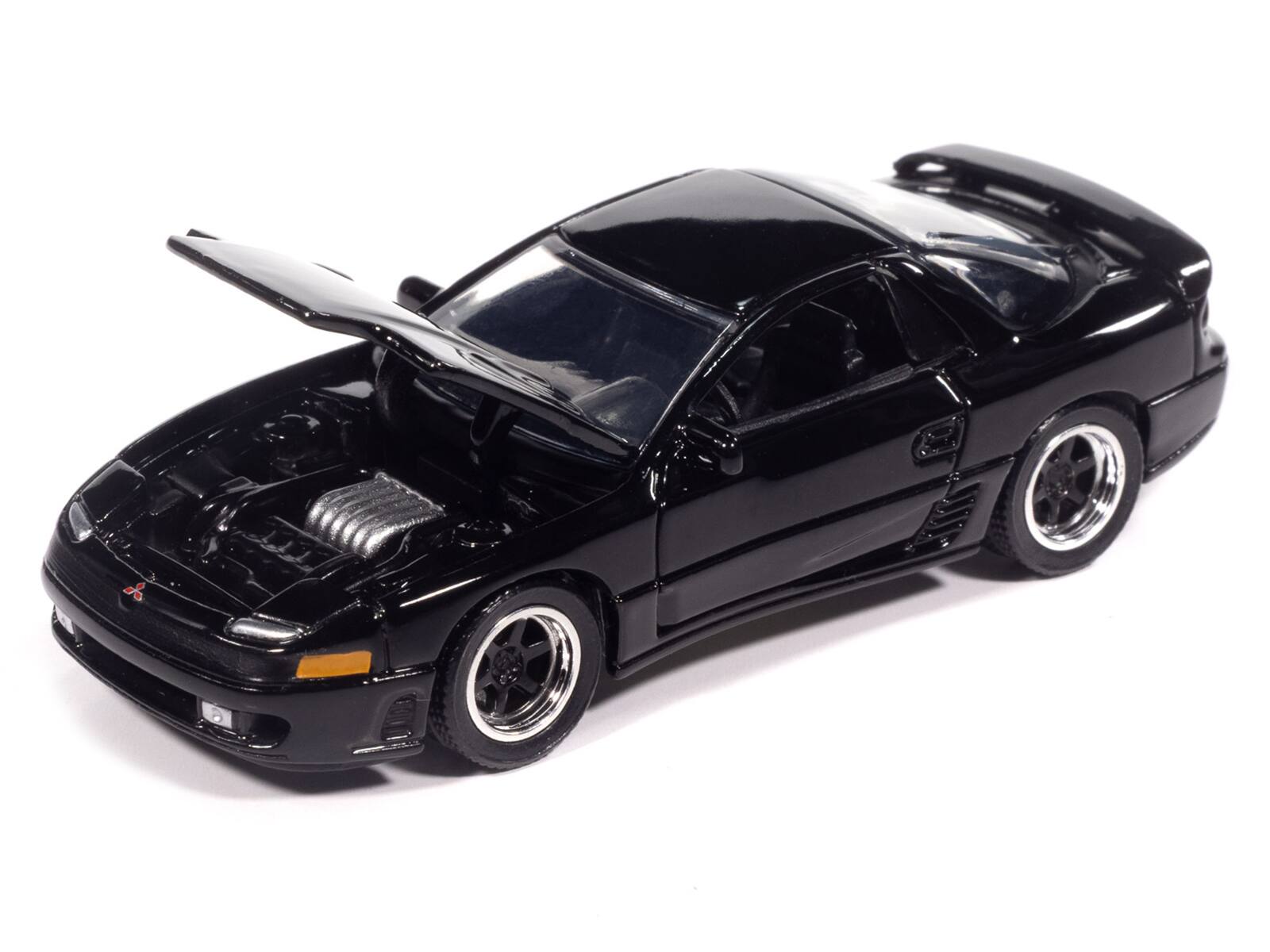 Alt View 2. Autoworld - 1993 Mitsubishi 3000GT VR-4 Albany Black Pearl "Import Legends" Series 1/64 Diecast Model Car by Auto World.
