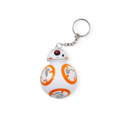 Front. Star Wars - Official Star Wars Keychain with LED Lights and Sounds - BB-8 - White.
