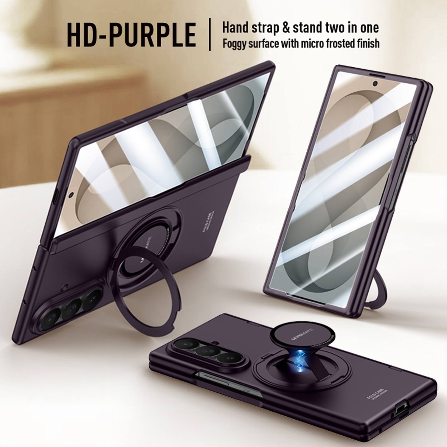 Dteck - Rugged Case for Samsung Galaxy Z Fold8 Ultra with Built-in Screen Protector,360 Rotating Stand & Magnetic Rebound Strap - Purple price history on PriceWatchPro