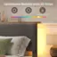 Upholstered Bedside with LED Strips: 7 Colors, 22 Modes, Remote Control.