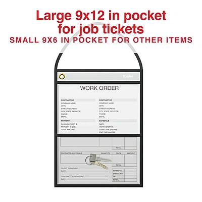 Large 9x12 in pocket for job tickets  
Small 9x6 in pocket for other items  

WORK ORDER  
CONTRACTOR  
CONTRACTOR ADDRESS  
CITY STATE ZIP CODE  

CONTRACTOR NAME  
CONTRACTOR PHONE  
CONTRACTOR EMAIL  

DATE  
JOB NUMBER  
JOB ADDRESS  
JOB CITY STATE ZIP  

DATE STARTED  
DATE COMPLETED  

ITEMS  
QUANTITY  
PRICE  
AMOUNT  

TOTAL  
TAX  
TOTAL DUE  

SCHEDULE ORGER  
AMOUNT DUE  
SIGNATURE