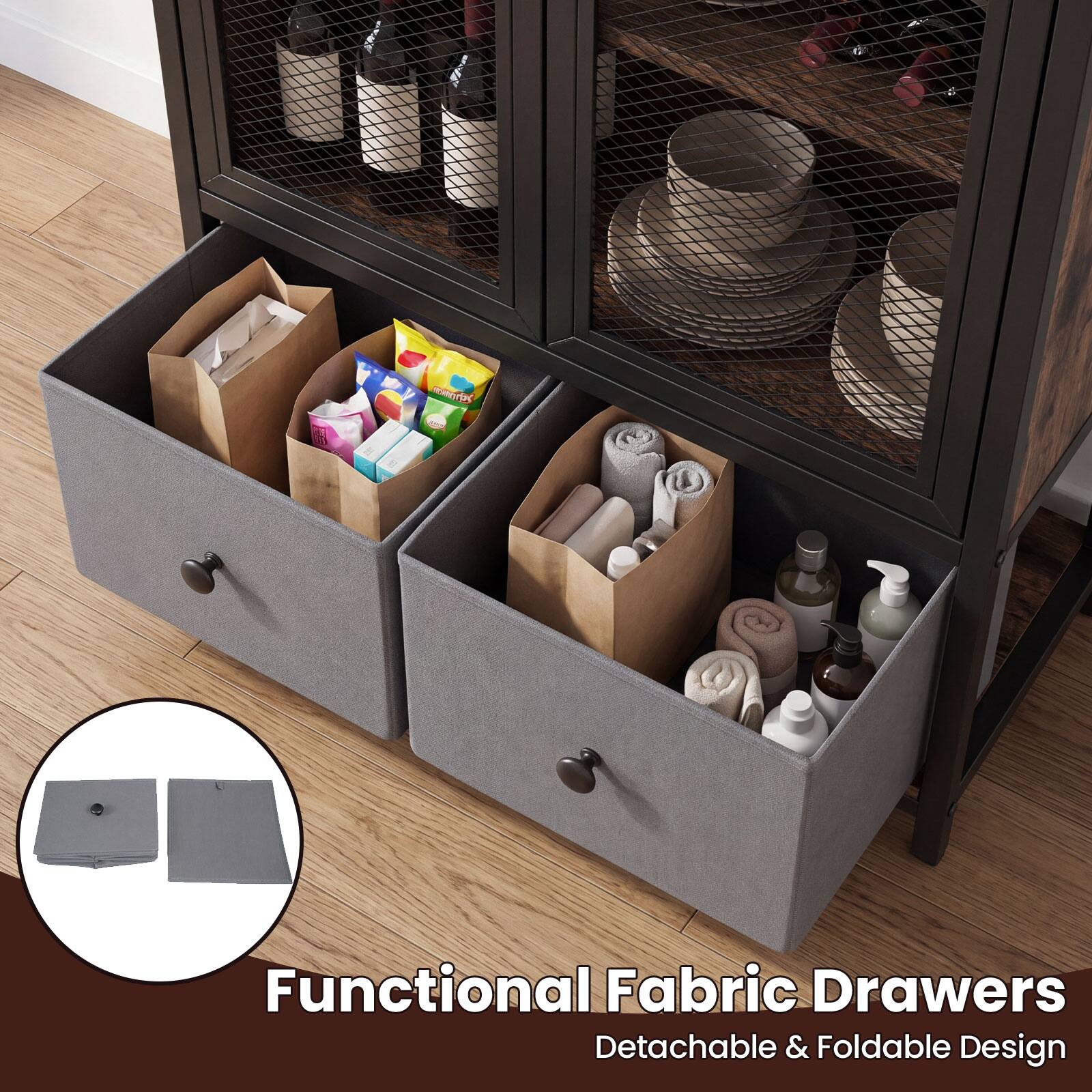 Functional Fabric Drawers  
Detachable & Foldable Design