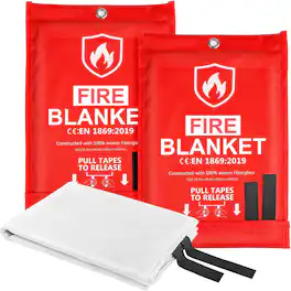 Giantpower - 2 pack Hero Kitchen Prepared Emergency Fire Blanket 40"x40" - White