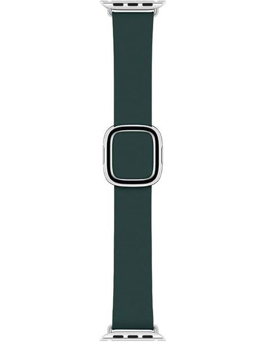 Front. Apple - Apple Watch Band - Modern Buckle (40mm) - Forest Green - Small - Green.