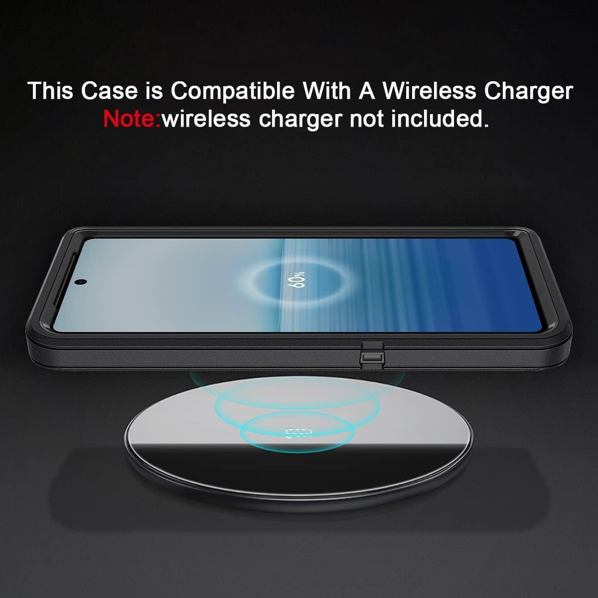 This Case is Compatible With A Wireless Charger

Note: wireless charger not included.