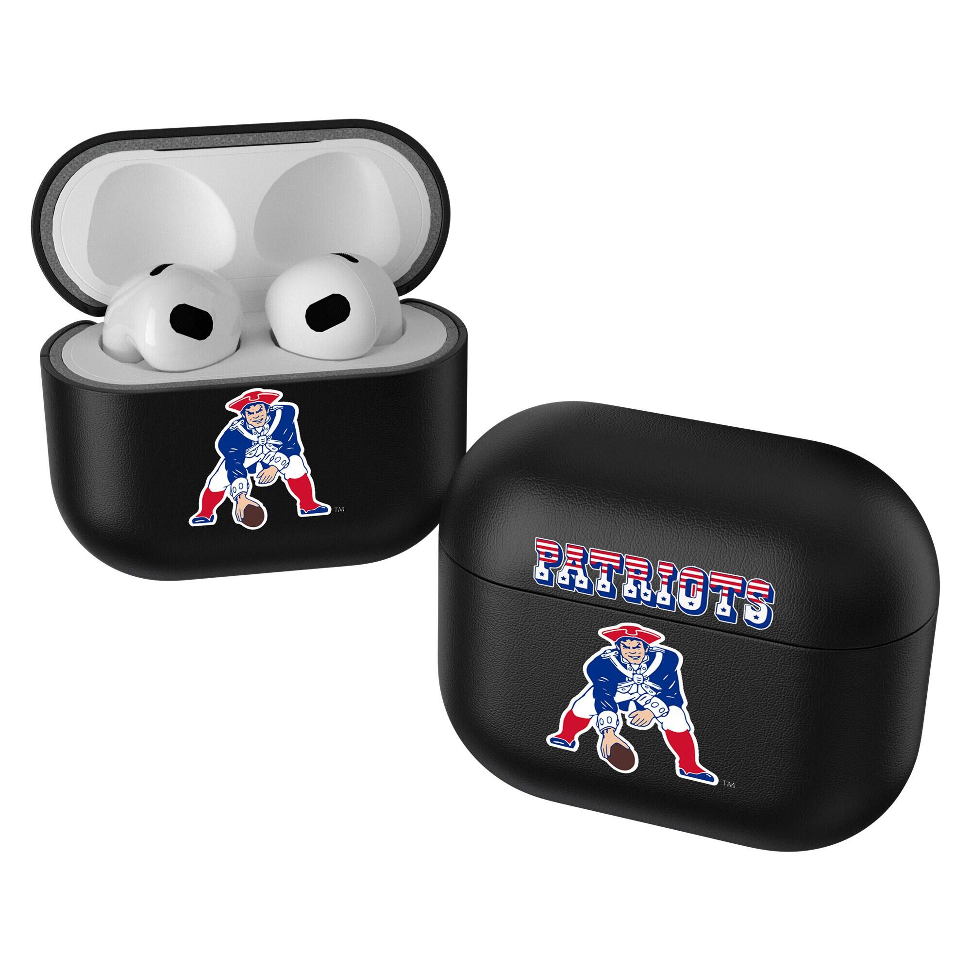 Front. Keyscaper - New England Patriots Black Insignia AirPods 3rd Gen Case Cover - Black.