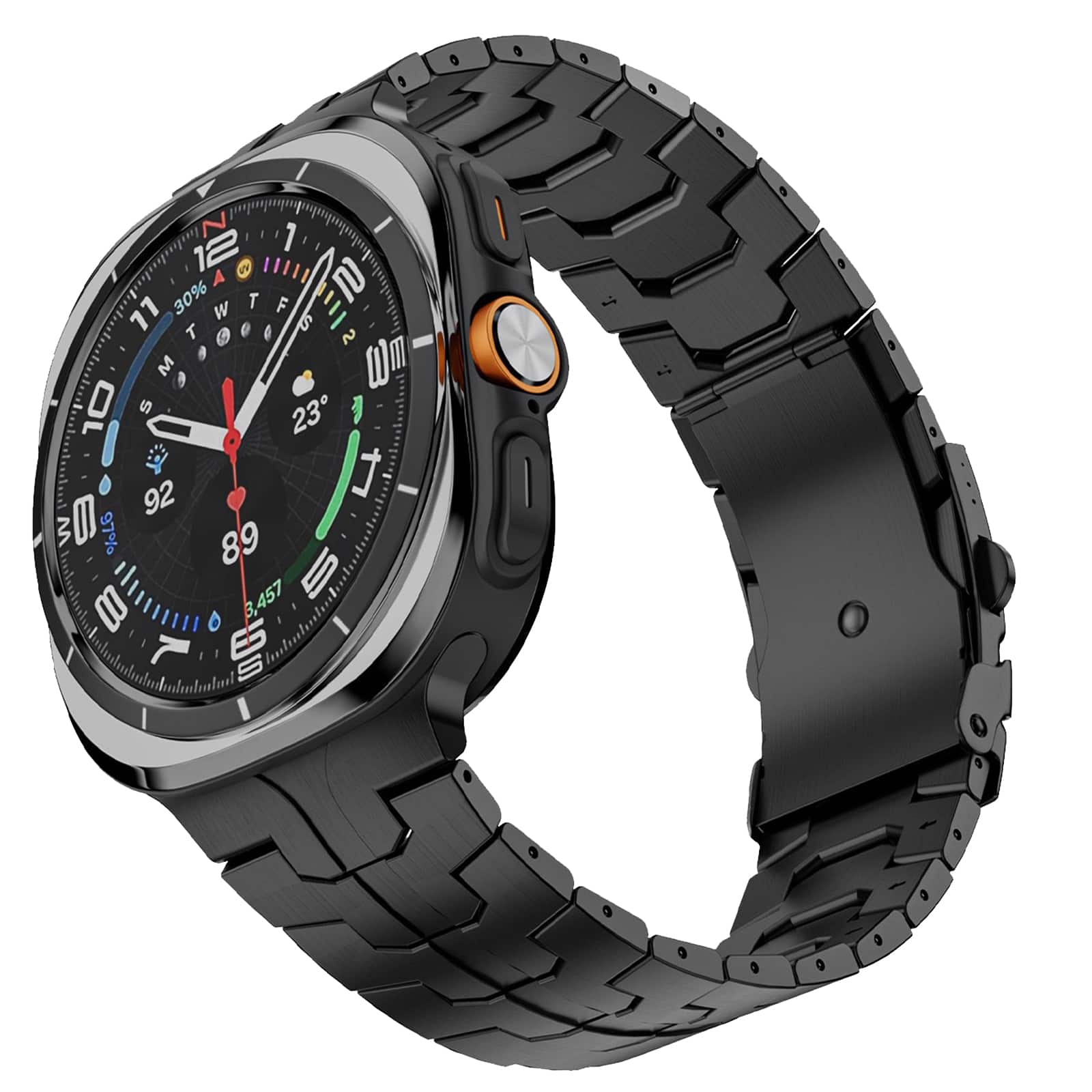 Dteck - Titanium Band for Samsung Galaxy Watch 9/8/8 Classic 40/44mm, No Gap Adjustable Stainless Steel Replacement Bracelet - Black price history on PriceWatchPro