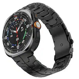 Dteck - Titanium Band for Samsung Galaxy Watch 9/8/8 Classic 40/44mm, No Gap Adjustable Stainless Steel Replacement Bracelet - Black