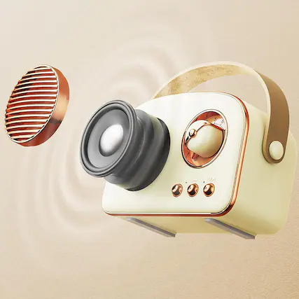 Front. RTMB - Portable Retro Bluetooth Speaker, Vintage Style with USB/TF/AUX Support.