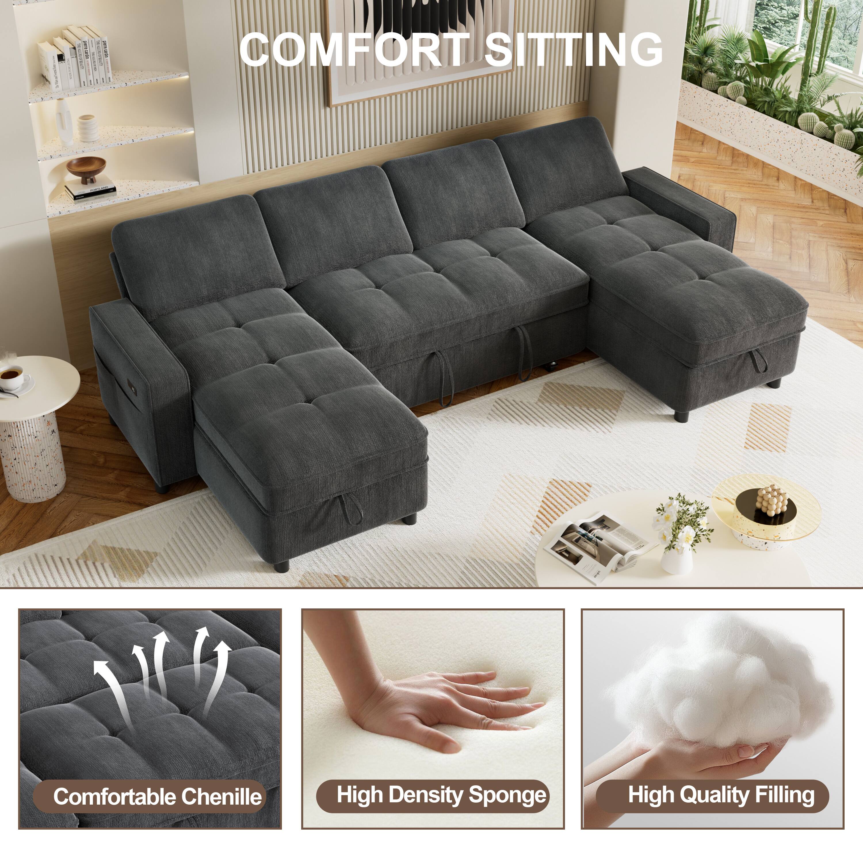 COMFORT SITTING

Comfortable Chenille  
High Density Sponge  
High Quality Filling