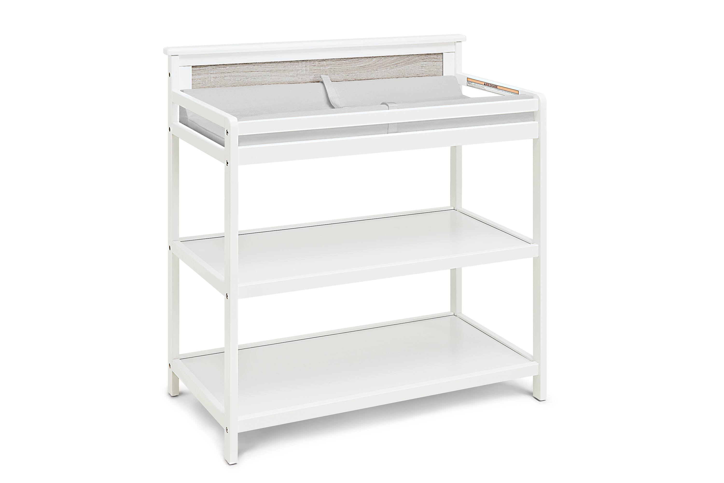Left. Lirago - Lirago Baby Changing Table with Safety Rails Storage Shelves Water-Resistant Nursery Dresser Changing Pad Compatible - White.