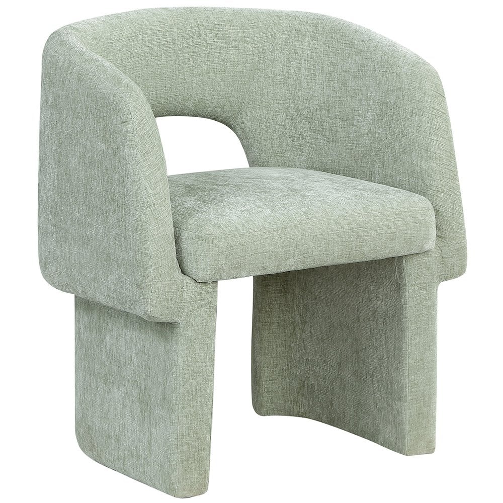 Meridian Furniture - Emmet Mint Chenille Fabric Dining Chair / Accent Chair - Blue