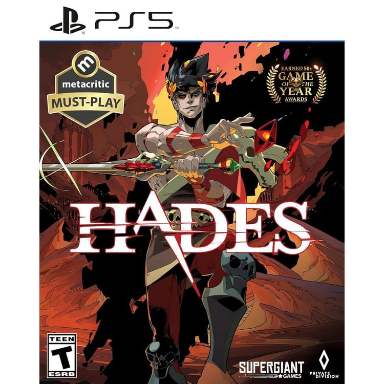 PS5

metacritic MUST-PLAY

EARNED 50+ GAME OF THE YEAR AWARDS

HADES

TEEN T ESRB

SUPERCULT GAMES

PRIYOTION
