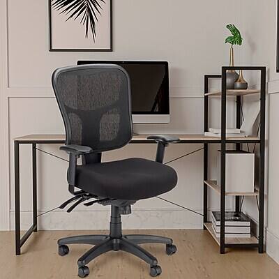 Alt View 5. Tempur-Pedic - Tempur-Pedic Ergonomic Mesh Swivel Task Chair, Black (TP8000) - Black.