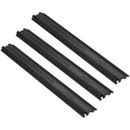 VEVOR - 3-Piece Cable Protection Ramp Set, Supports Up to 2000 lbs Per Axle, Durable Cord Protection for High Foot Traffic Areas - Black