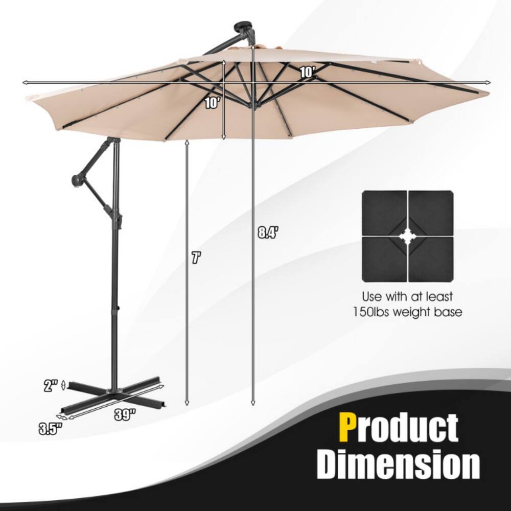 10' 10"  
8.4"  
Use with at least 150lbs weight base  
2"  
3.5"  
39"  
Product Dimension