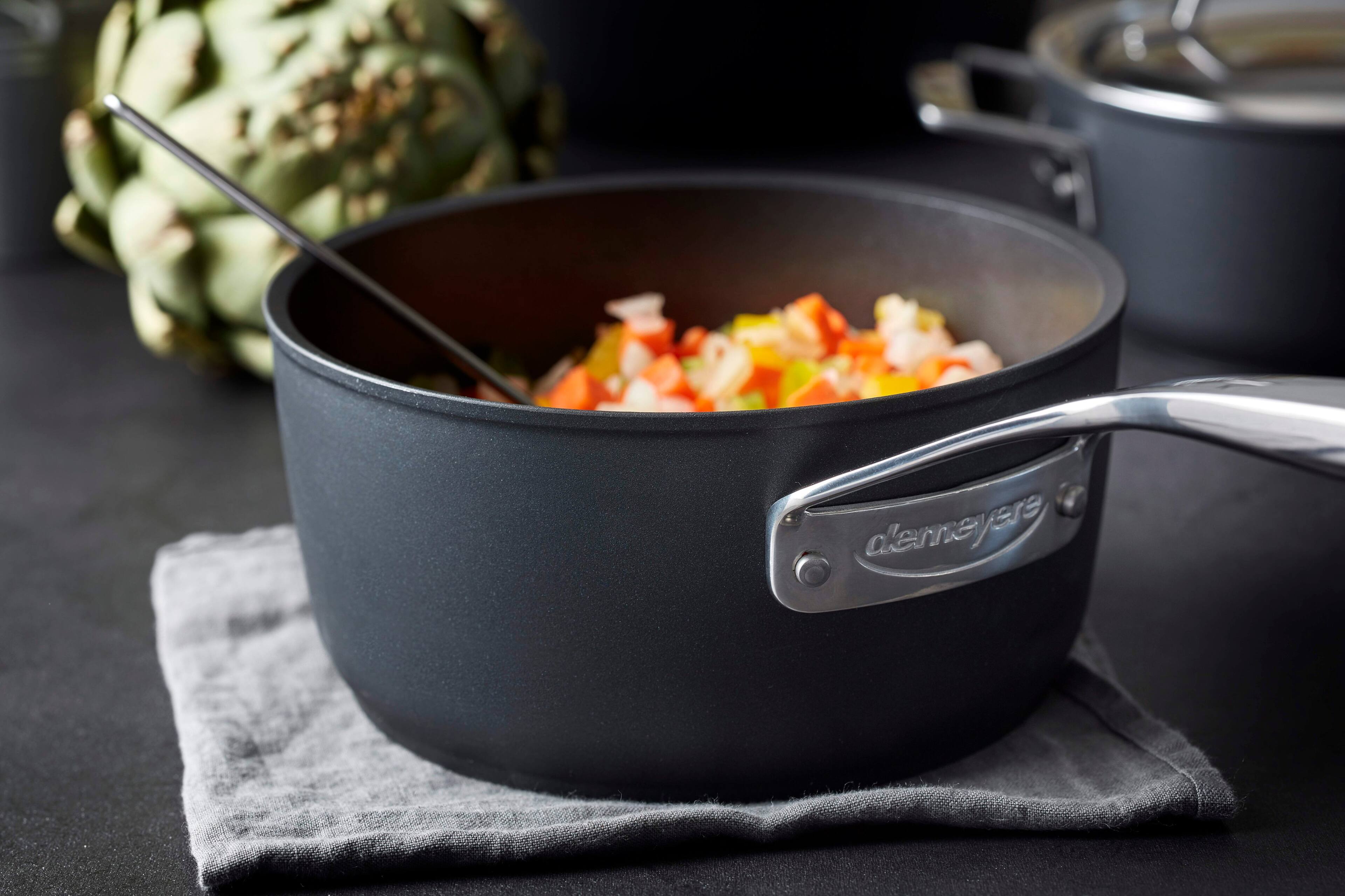 Alt View 5. Demeyere - Demeyere AluPro 2-qt Aluminum Nonstick Saucepan w/ No Lid - Black.