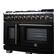 Alt View 2. Forno Appliances - Capriasca 6.58 Cu. Ft. Freestanding Double Oven Gas Convection Range with French Doors and Rotisserie Air Fryer - Black.