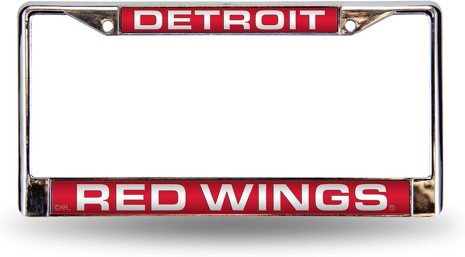 Detroit Red Wings NHL Chrome Metal Laser Cut License Plate Frame