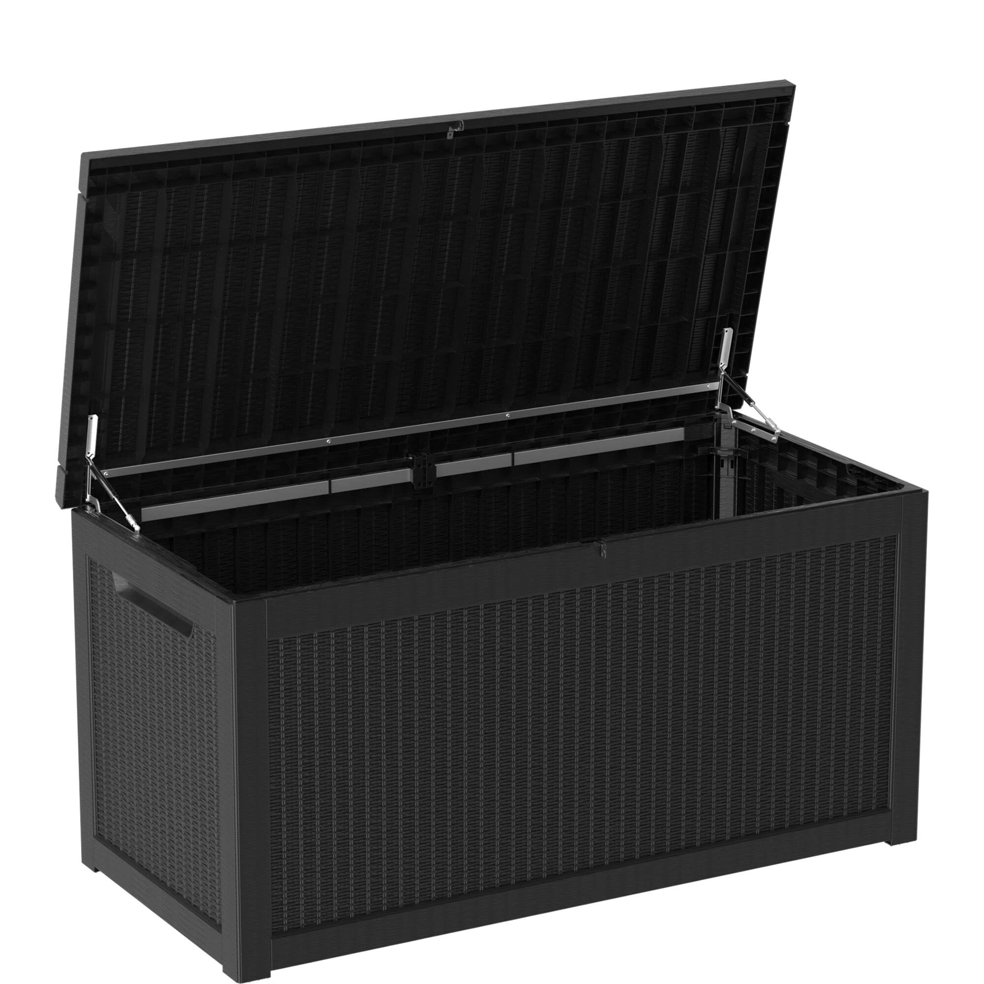 Alt View 6. Chic Crate - 260 Gallon Water Resistant Resin Lockable Deck Box - Black.