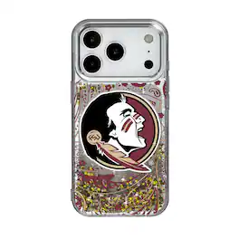 Keyscaper - NCAA - Florida State Seminoles iPhone Glitter Paisley Design Case - 15 - Multicolor